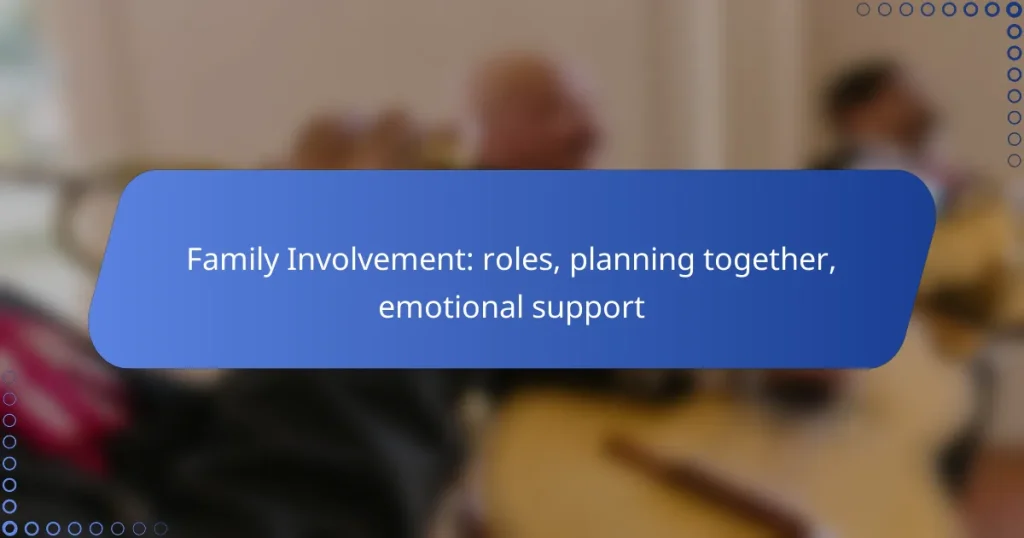 Family Involvement: roles, planning together, emotional support