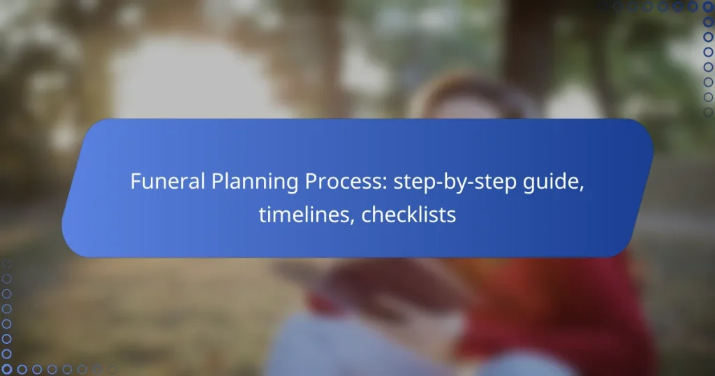 Funeral Planning Process: step-by-step guide, timelines, checklists