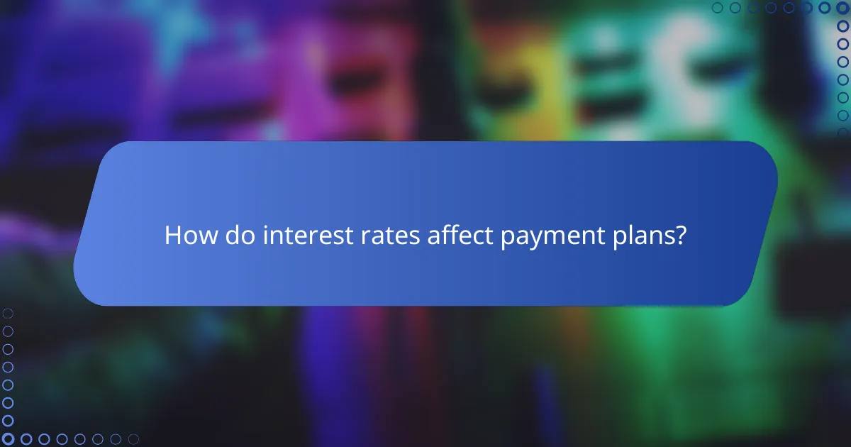 How do interest rates affect payment plans?
