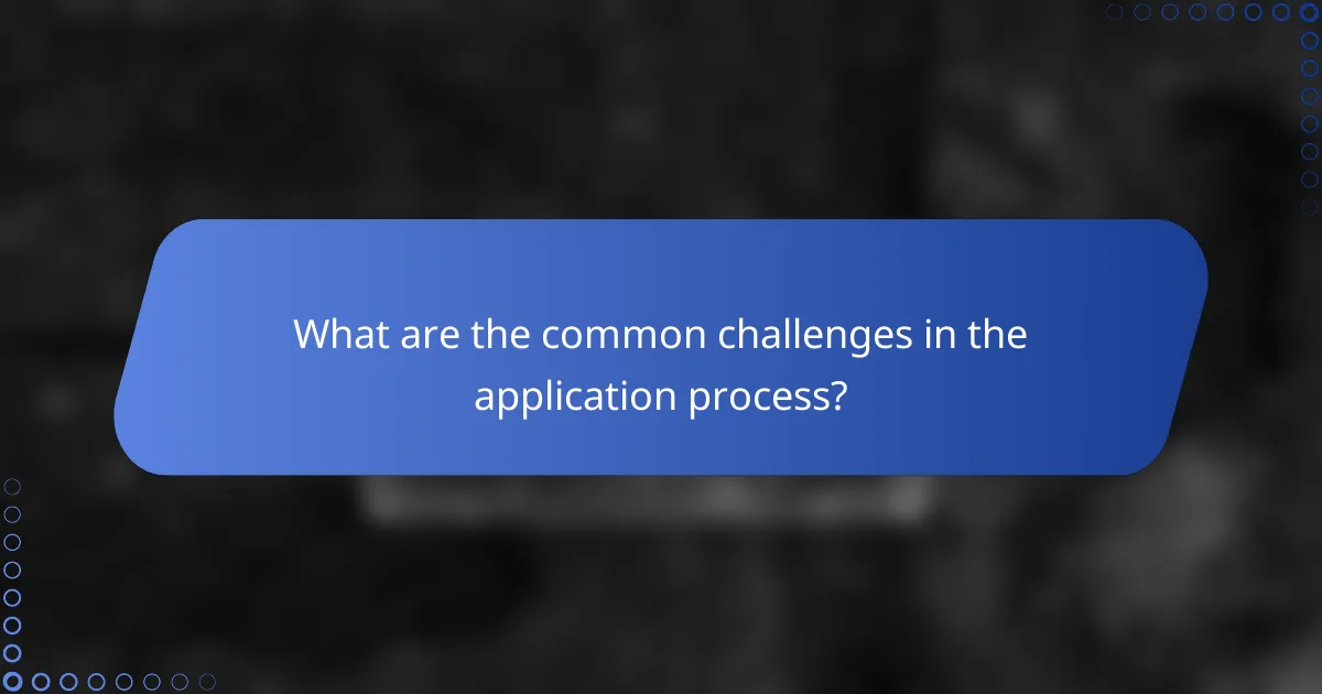 What are the common challenges in the application process?