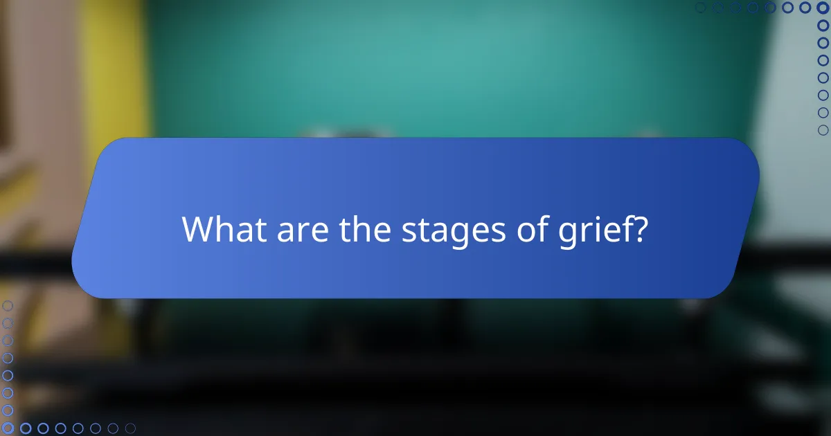 What are the stages of grief?